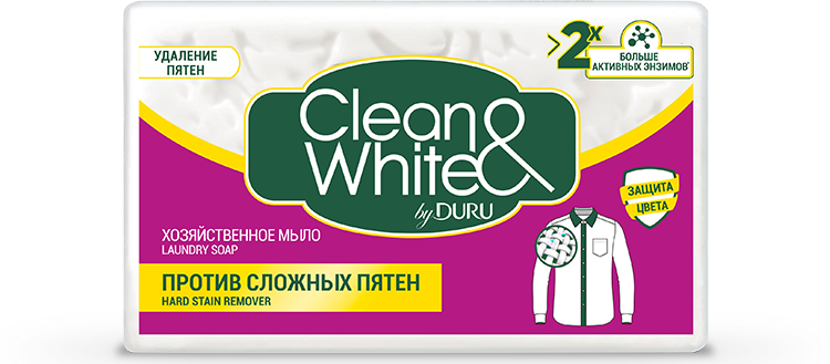 Мыло для стирки Clean&White против сложных пятен